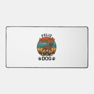 Feliz Naughty Dog Bruine Retro Zon Pootafdrukken Bureaumat
