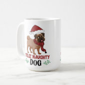 Feliz Naughty Dog Christmas Koffiemok (Voorkant links)