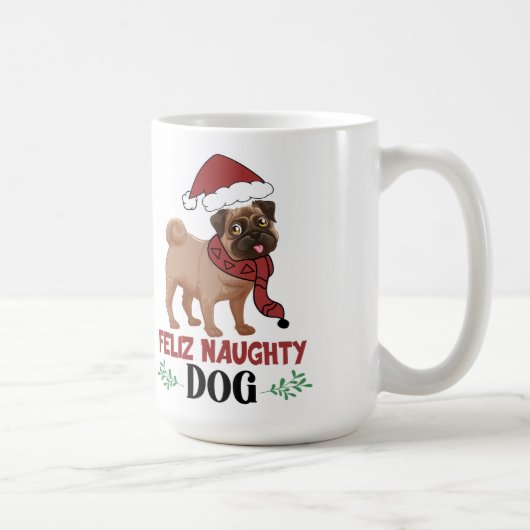 Feliz Naughty Dog Christmas Koffiemok (Rechts)