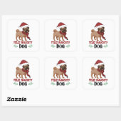 Feliz Naughty Dog Christmas Vierkante Sticker (Vel)