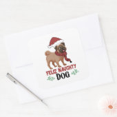 Feliz Naughty Dog Christmas Vierkante Sticker (Envelop)