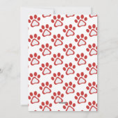Feliz Naughty Dog Red Paw Prints Pet Photo Holiday Feestdagenkaart (Achterkant)
