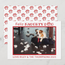 Feliz Naughty Dog Red Paws Horizontal Pet Photo Ho