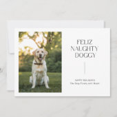 Feliz Naughty Doggy Foto Huisdier Kerstmis Kaart (Voorkant)
