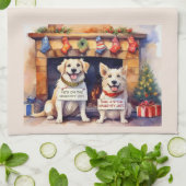 Feliz Naughty Dogs! Christmas Theedoek (Gevouwen)