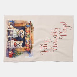 Feliz Naughty Dogs! Christmas Theedoek