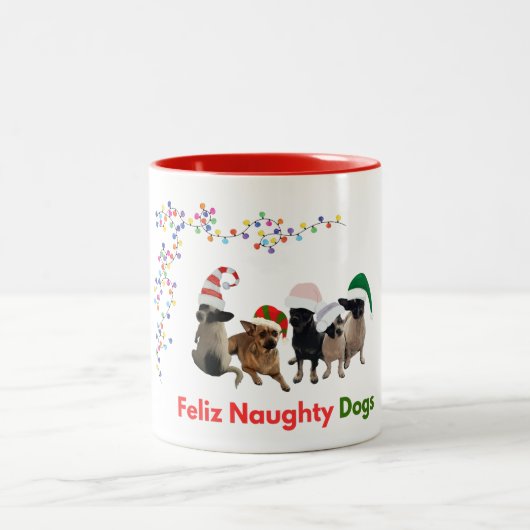 Feliz Naughty Dogs Kerst Mok (Center)