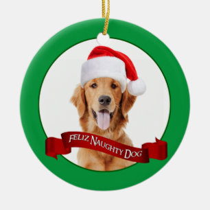 Feliz Naughty Golden Retriever Keramisch Ornament