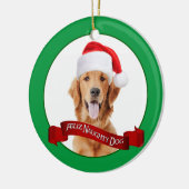 Feliz Naughty Golden Retriever Keramisch Ornament (Links)