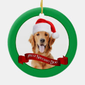 Feliz Naughty Golden Retriever Keramisch Ornament (Achterkant)