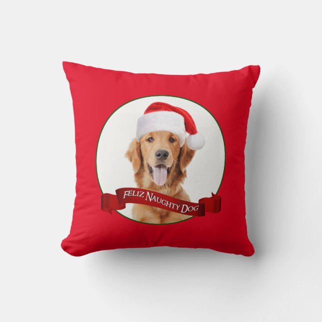 Feliz Naughty Golden Retriever Kussen (Voorkant)
