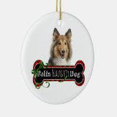 Feliz Naughty Sheltie Keramisch Ornament (Rechts)