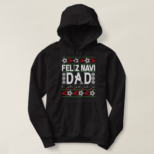 Feliz Navi Dad-Navidad Ugly KerstSweater Hoodie (Design voorkant)