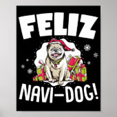 Feliz Navi- Dog Funny Kerstmis Poster (Voorkant)