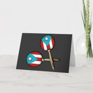 Feliz Naviadad Puerto Ricaanse vlag Maracas Boricu Bedankkaart
