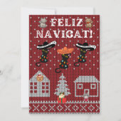 Feliz navicat grappige meowy kerst feestdagenkaart (Voorkant)