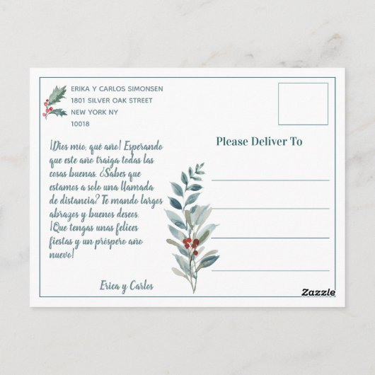 Feliz Navida Zorro Rojo en un Bosque de Invierno Briefkaart (Achterkant)