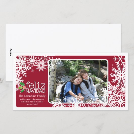 Feliz Navidad - 1 foto Feestdagenkaart (Voorkant / Achterkant)