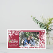 Feliz Navidad - 1 foto Feestdagenkaart (Staand voorkant)