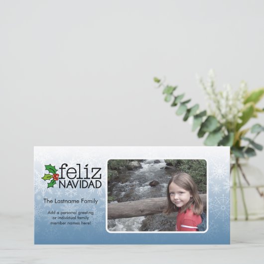 Feliz Navidad - 1 foto Feestdagenkaart (Staand voorkant)