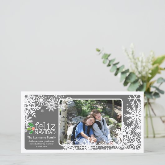 Feliz Navidad - 1 foto Feestdagenkaart (Staand voorkant)