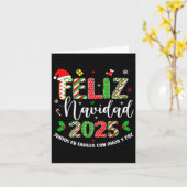 Feliz Navidad 2025 Bijpassende familie Spaanse Ker Kaart (Gele Bloem)