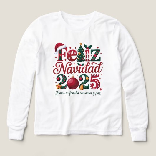 Feliz Navidad 2025 Family Christmas Spanish (Voorkant)