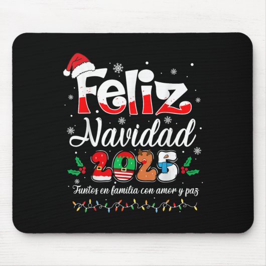 Feliz Navidad 2025 Matching Family Spanish Christm Muismat (Voorkant)