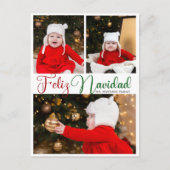 Feliz Navidad 3 Foto Schattige Spaans Kerstmis Feestdagenkaart (Voorkant)