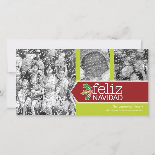 Feliz Navidad - 3 fotocollage Feestdagenkaart (Voorkant)