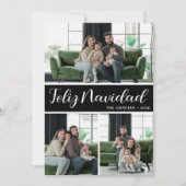 Feliz Navidad 4 Foto Plat Kerstkaart (Voorkant)