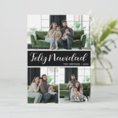 Feliz Navidad 4 Foto Plat Kerstkaart (Staand voorkant)