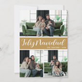 Feliz Navidad 4 Foto Plat Kerstkaart (Voorkant)