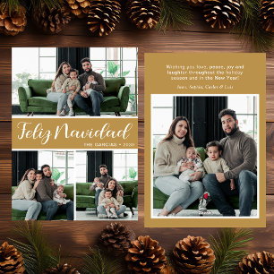 Feliz Navidad 4 Foto Plat Kerstkaart