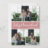 Feliz Navidad 4 Photo Flat Holiday Card Feestdagenkaart (Voorkant)