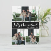 Feliz Navidad 4 Photo Flat Holiday Card Feestdagenkaart (Staand voorkant)