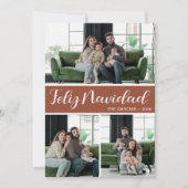 Feliz Navidad 4 Photo Flat Holiday Card Feestdagenkaart (Voorkant)