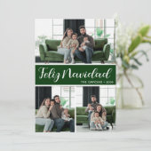 Feliz Navidad 4 Photo Flat Holiday Card Feestdagenkaart (Staand voorkant)