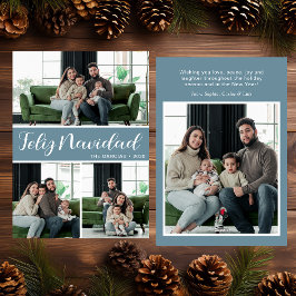 Feliz Navidad 4 Photo Flat Holiday Card Feestdagenkaart
