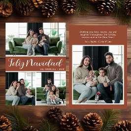 Feliz Navidad 4 Photo Flat Holiday Card Feestdagenkaart