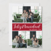 Feliz Navidad 4 Photo Flat Holiday Card Feestdagenkaart (Voorkant)