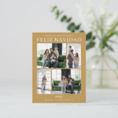 Feliz Navidad 5 Foto Feestdagenkaart (Staand voorkant)