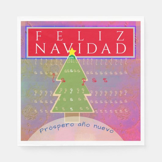 "Feliz Navidad" Aangepast kort bericht Kerstmis Servet (Voorkant)