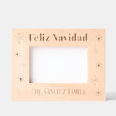 Feliz Navidad, aangepaste familienaam met sneeuwvl Gegraveerde Lijstjes (Voorkant)