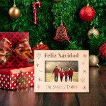 Feliz Navidad, aangepaste familienaam met sneeuwvl