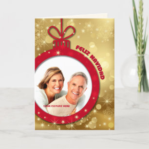 Feliz Navidad. Aangepaste fotokaarten in het Spaan Feestdagen Kaart