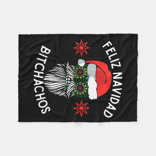 Feliz Navidad Achos Funny Spanish Merry Christmas  Fleece Deken (Voorkant (Horizontaal))