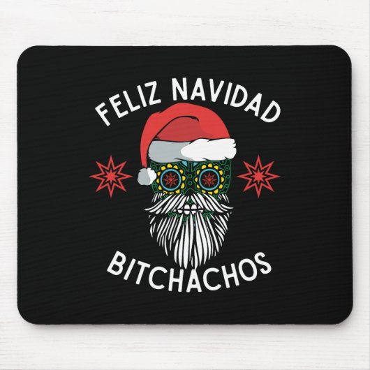 Feliz Navidad Achos Grappig Spaans Vrolijk Kerstfe Muismat (Voorkant)