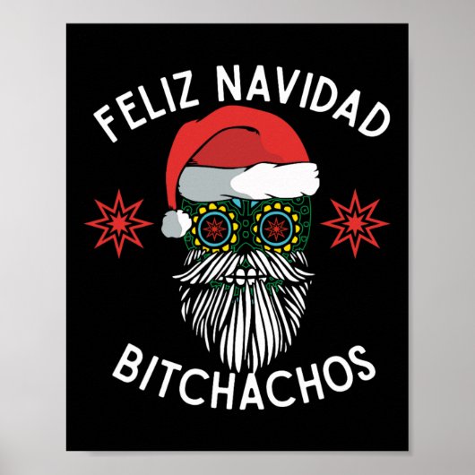 Feliz Navidad Achos Grappig Spaans Vrolijk Kerstfe Poster (Voorkant)