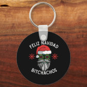 Feliz Navidad Achos Grappig Spaans Vrolijk Kerstfe Sleutelhanger (Voorkant)
